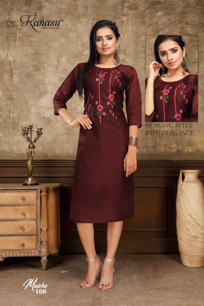 Kanasu Maisha Ethnic Wear Chanderi Silk Designer Kurti Collection